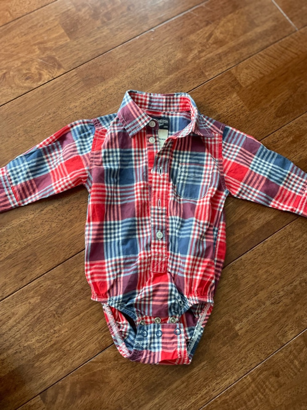 OshKosh B'gosh Red & Blue Plaid Button-Up